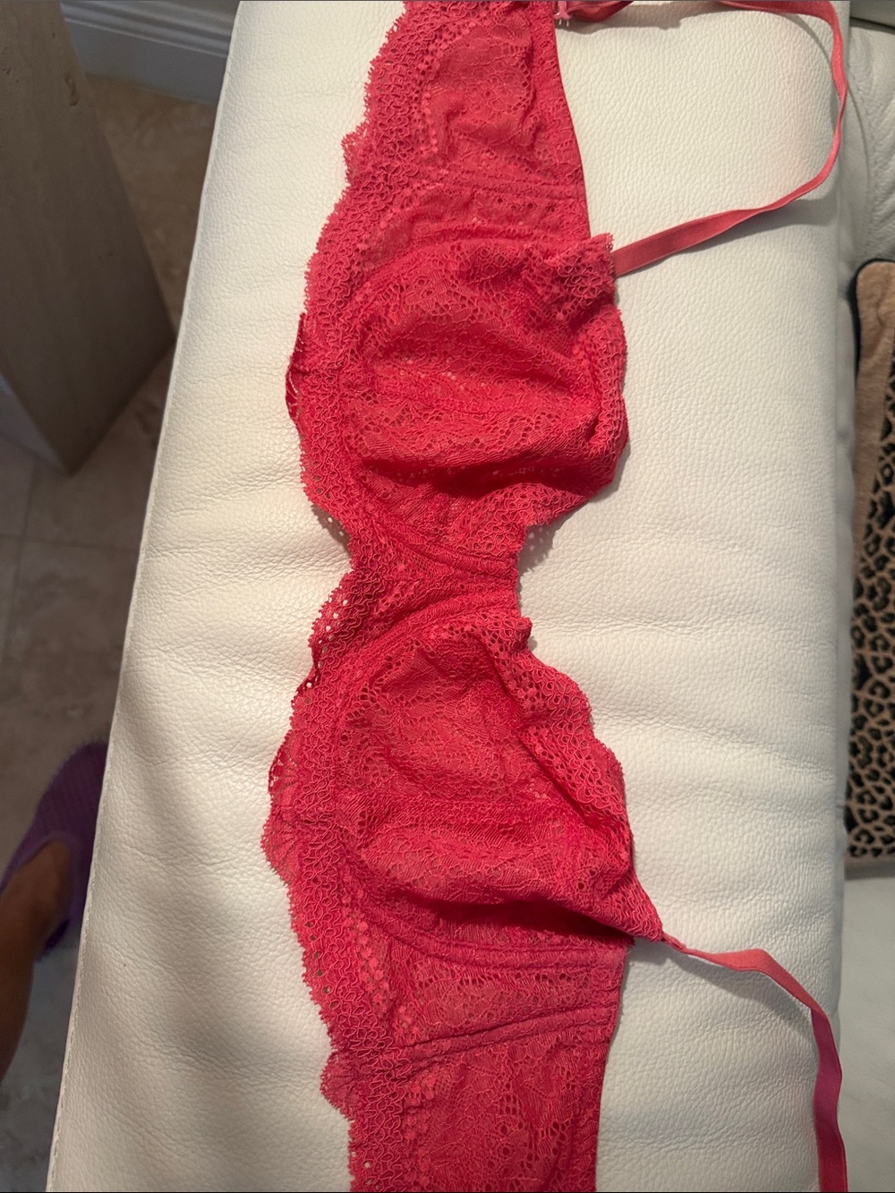 COSABELLA NWOT Lace  Bra in Bright Coral Pink